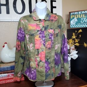 Chico's 100% Linen Top SIZE 0